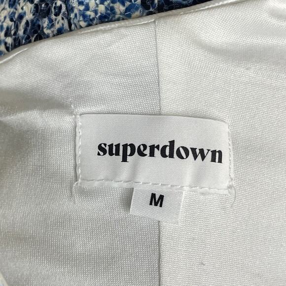 Superdown Renee Mini Dress One Shoulder Blue Snake Print Sequin Size Medium - Picture 7 of 10